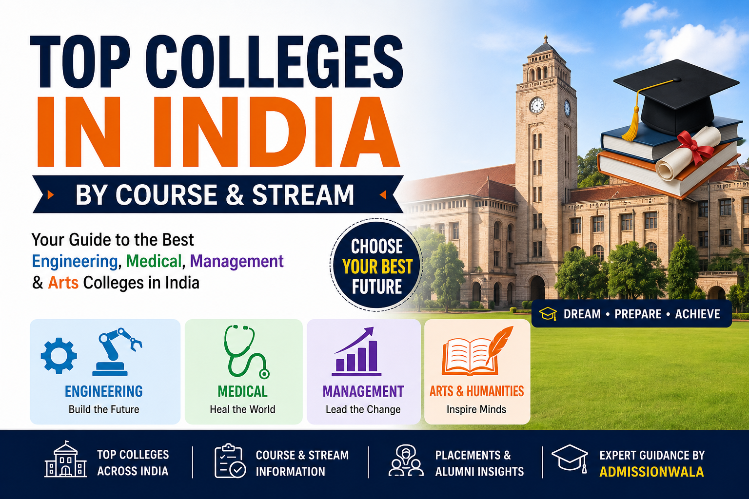 Top Colleges in India by Course & Stream