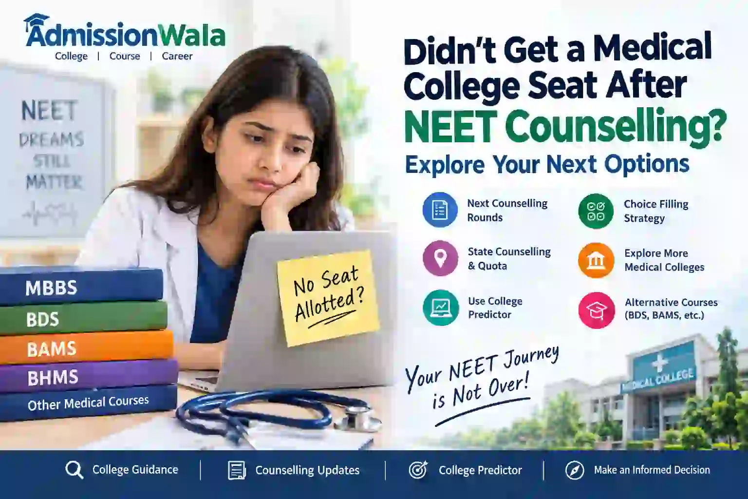 Didn’t Get a Medical Seat After NEET Counselling? What Next?
