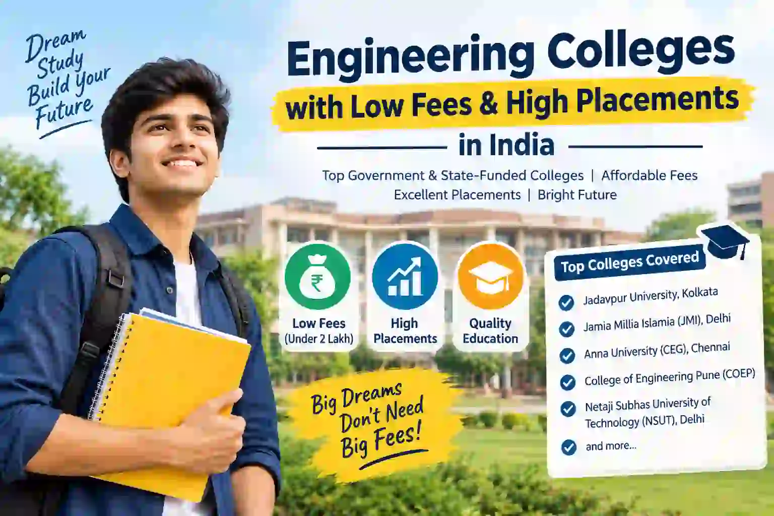 Engineering Colleges with Low Fees & High Placements in India