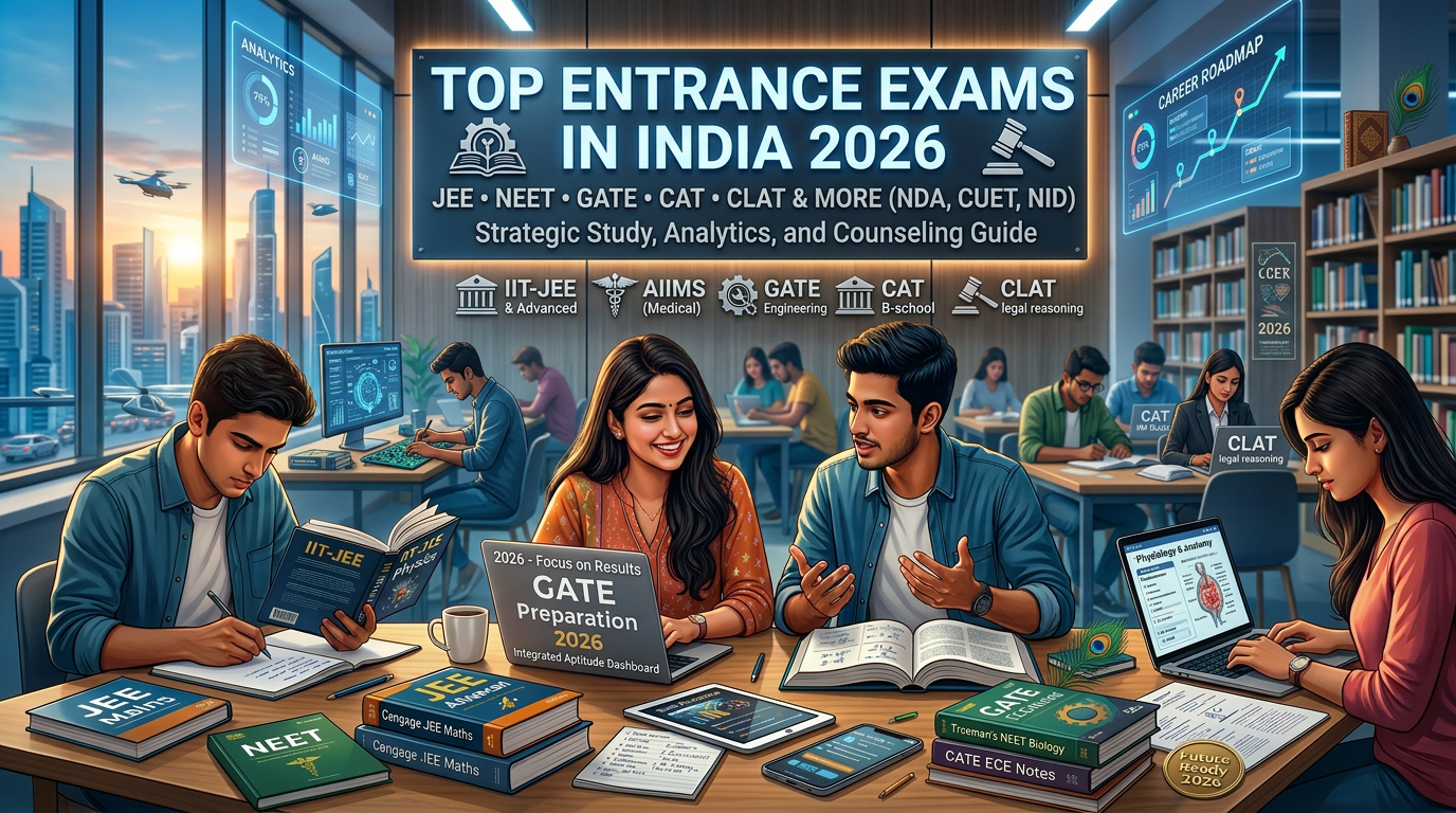 India Top Entrance Exams in 2026 | JEE, NEET, GATE & More Guide