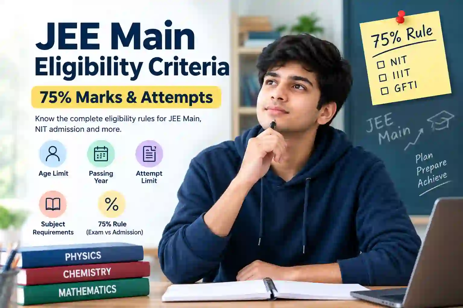 JEE Main Eligibility Criteria: 75% Marks, Attempts and Qualification Rules