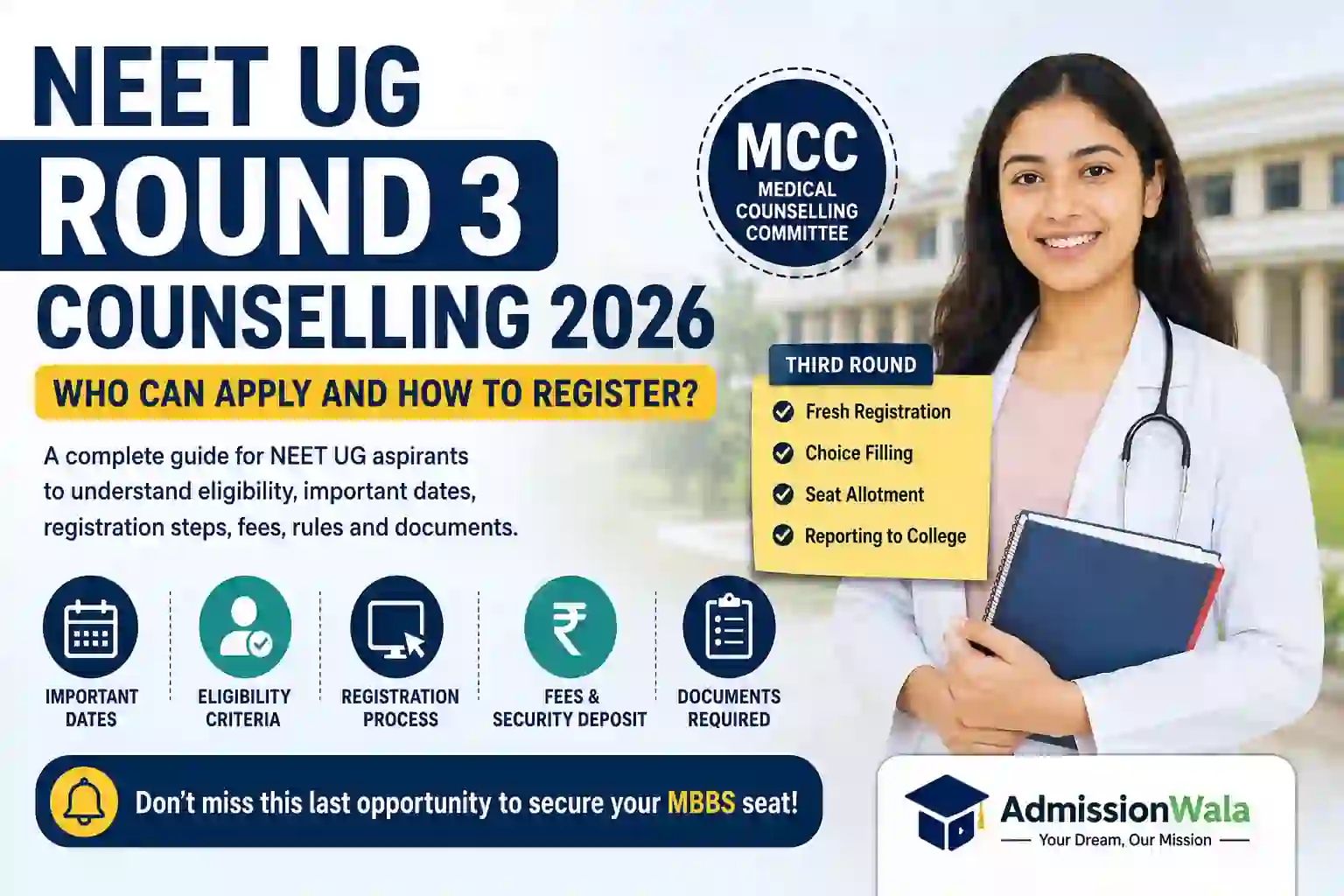 NEET UG Round 3 Counselling 2026: Eligibility & Registration