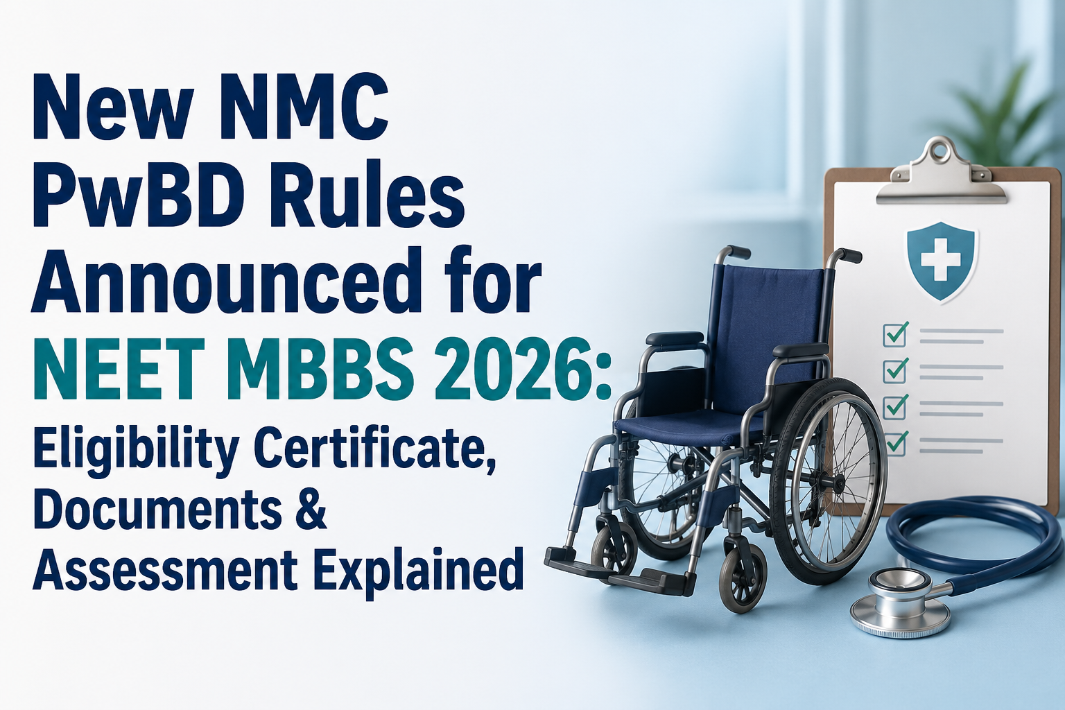 New NMC PwBD Rules Announced for NEET MBBS 2026: Eligibility Certificate, Documents & Assessment Explained