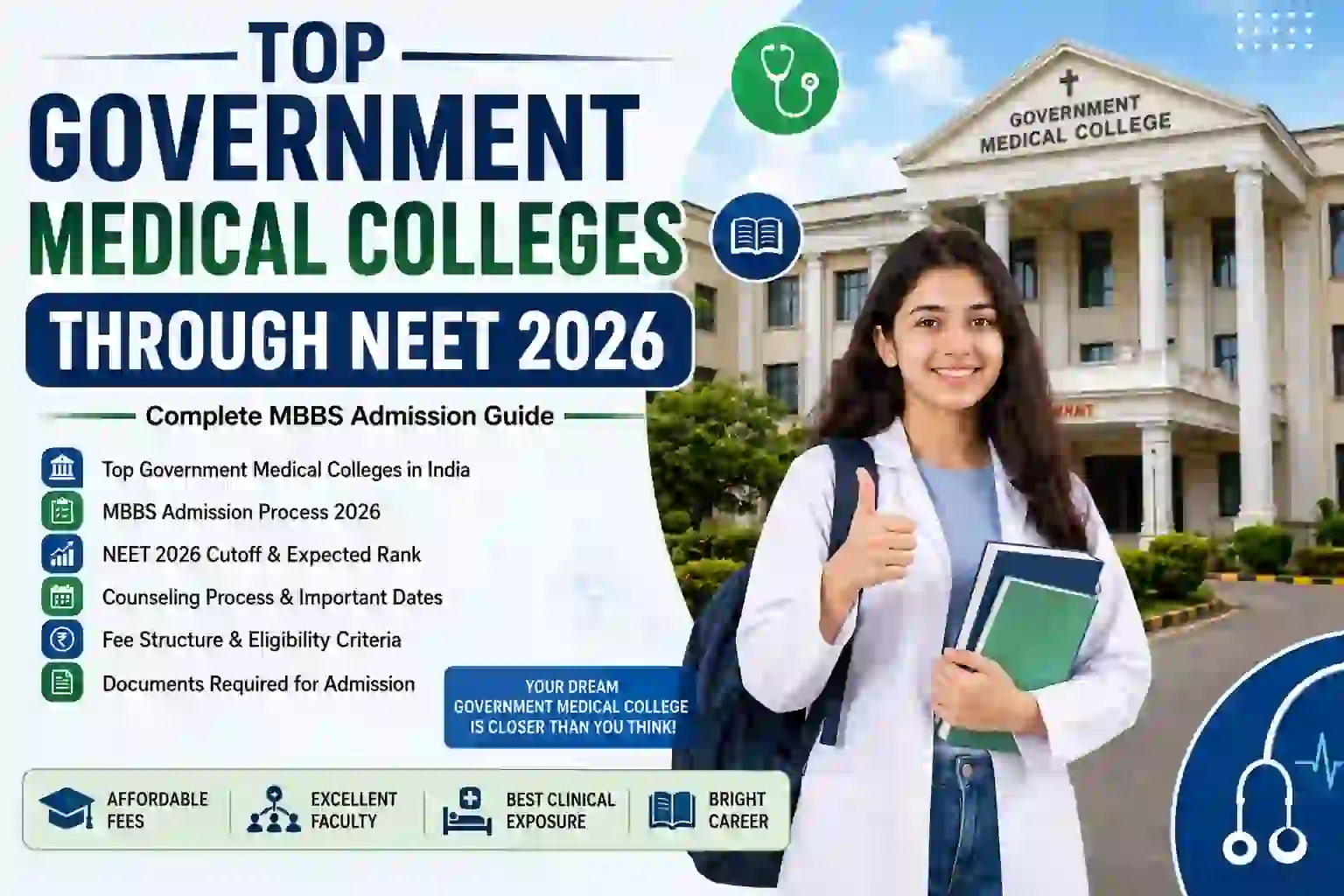 Top Government Medical Colleges Through NEET 2026: Complete MBBS Admission Guide