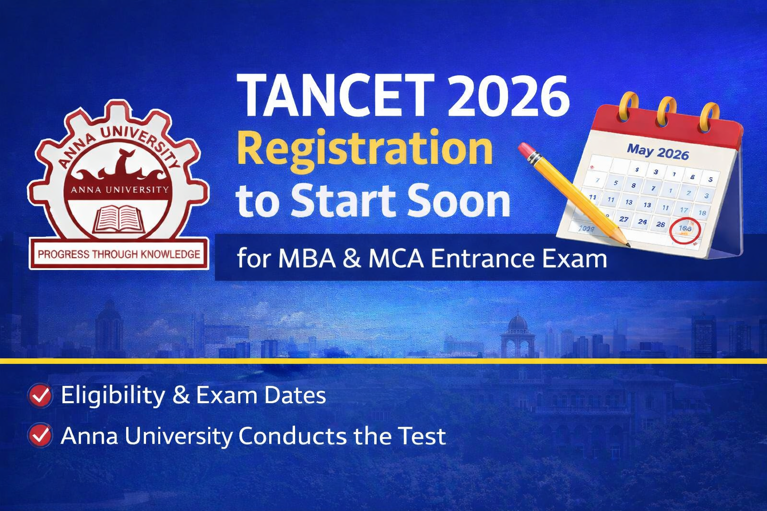 TANCET 2026 Registration to Start Soon for MBA & MCA Entrance Exam