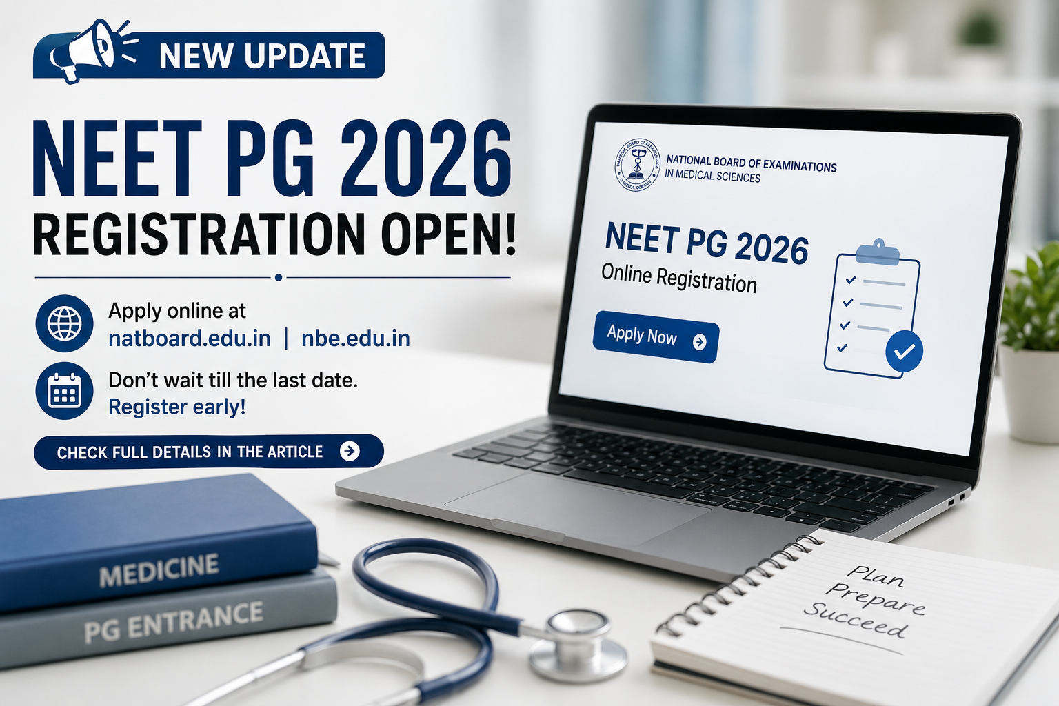 National Board of Examinations Opens Online Registration for NEET PG 2026: Here is How to Apply, Essential Web Links, and Documents You Need